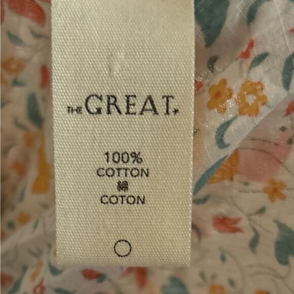 THE GREAT. Pastel Floral Whip Stitched Ravine Dress Size 1 (Small ) - Picture 12 of 12